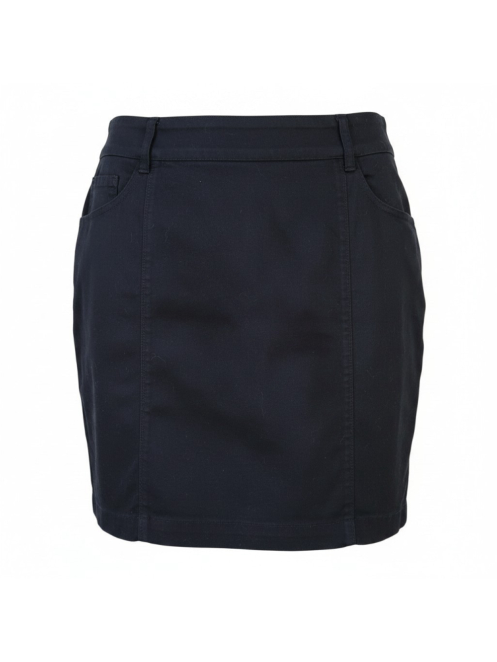 Willi Smith Women's Short Black Skirt Flat Front 6 Pre-owned Waist 30" Length 18